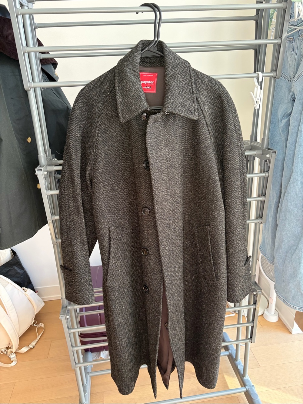 Paynter Charcoal Harris Tweed Coat batch 19 - Small